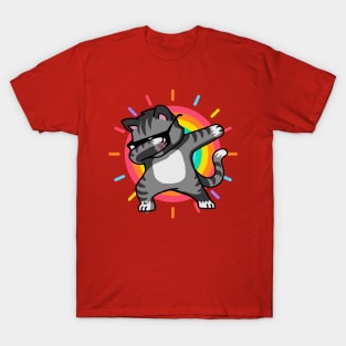 Cat Dance on Rainbow T-Shirt